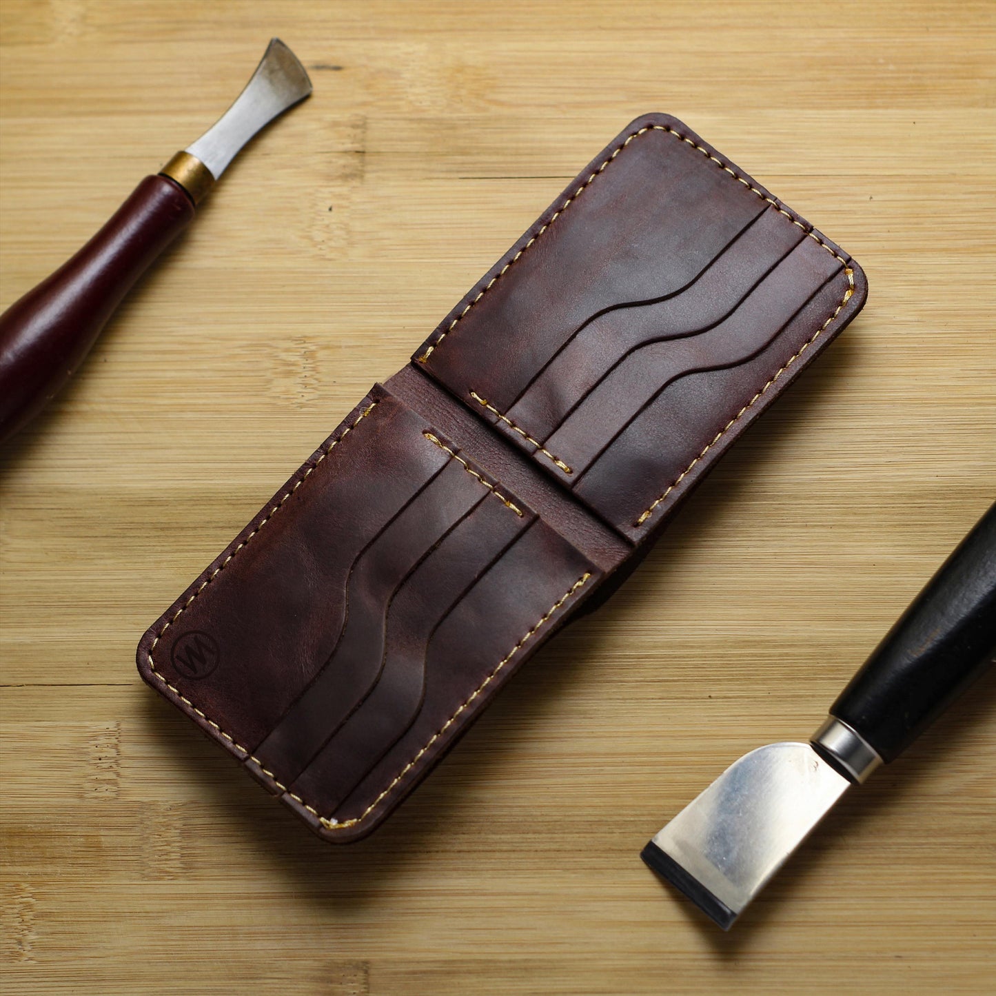 BIFOLD PURE LEATHER WALLET DARK BROWN